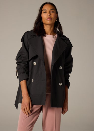 Et Vous Black Short Trench Coat