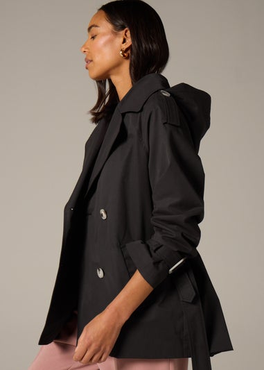 Et Vous Black Short Trench Coat