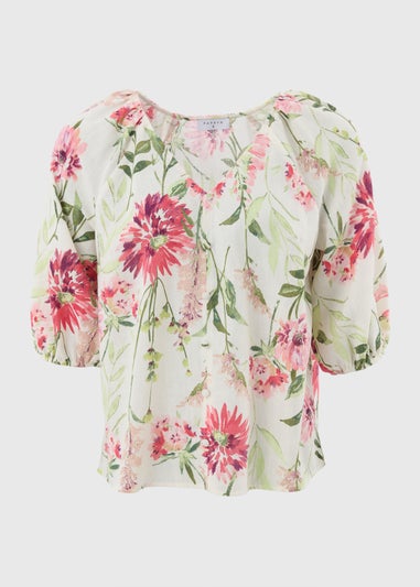 Sage Green Floral Tea Blouse