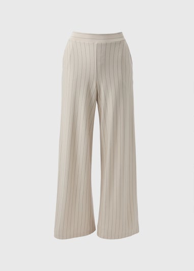 Et Vous Stone Pinstripe Wide Leg Trousers