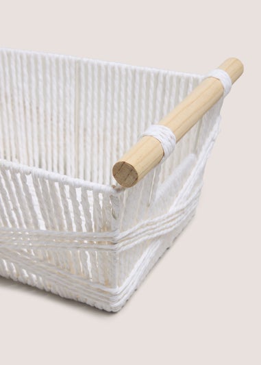 White Highland Cow Basket