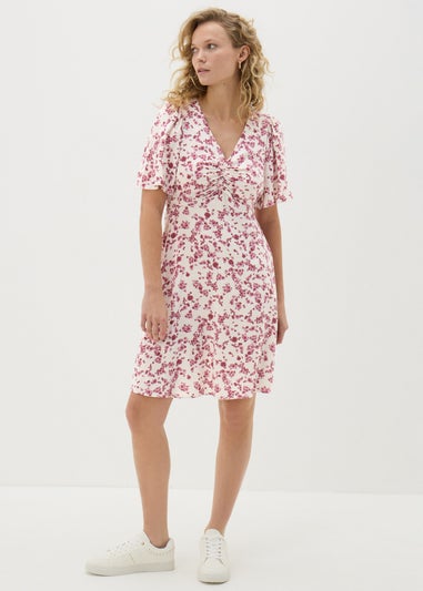 Pink Ditsy Floral Mini Tea Dress