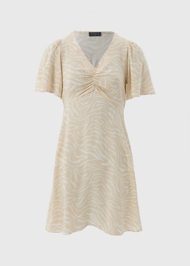 Cream Zebra Print Mini Tea Dress