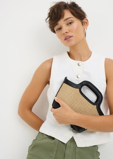 Black Basket Mini Tote Bag