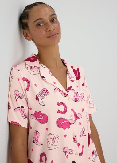 Pink Western Pyjama Set