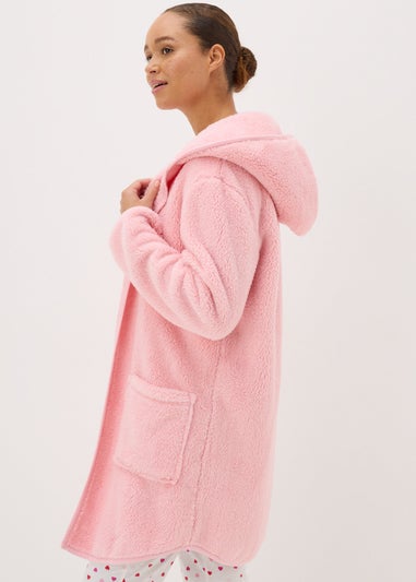 Pink Fleece Lounge Cardigan