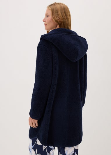 Navy Fleece Lounge Cardigan