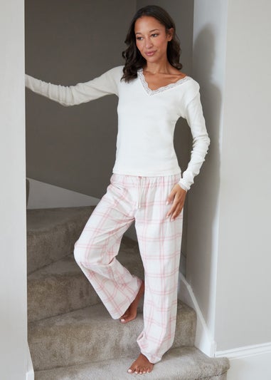 Threadbare Pink Cotton Harriet Long Sleeve Pyjama Set