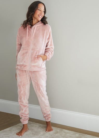 Threadbare Pink Granger Velour Lounge Set