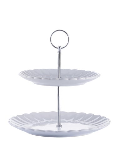 Price & Kensington Luxe 2 Tier Cake Stand White