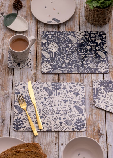 Price & Kensington Woodland 8 Piece Placemat and Coaster Set