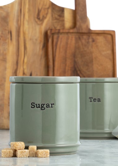 Price & Kensington Accents Tea, Coffee Sugar Set Sage Green