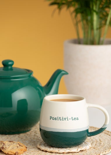 Price & Kensington Slogan Mugs Blue and Green