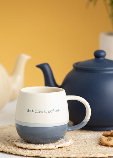 Price & Kensington Slogan Mugs Blue and Green