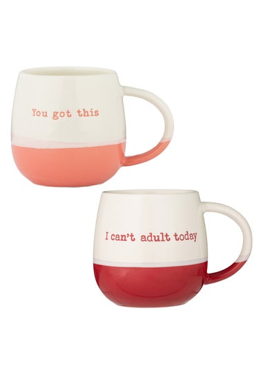 Price & Kensington Slogan Mugs Red and Coral