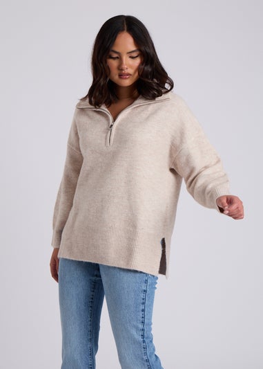 Urban Bliss Cream Half Zip Jumper