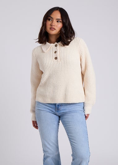 Urban Bliss Cream Chenile Button Jumper