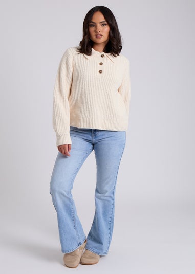 Urban Bliss Cream Chenile Button Jumper