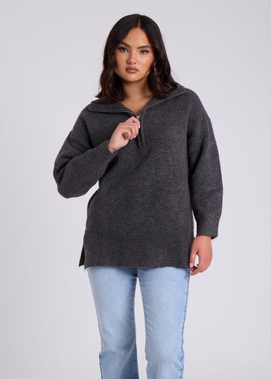 Urban Bliss Grey Half Zip Jumper