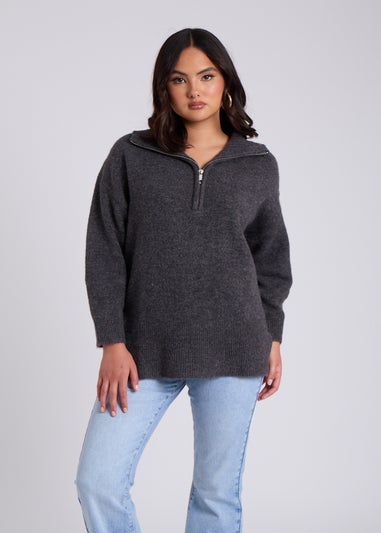 Urban Bliss Grey Half Zip Jumper