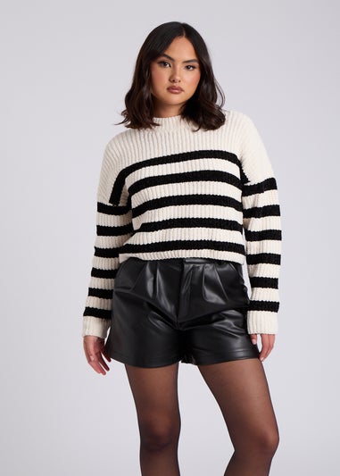 Urban Bliss Cream Striped Chenile Jumper