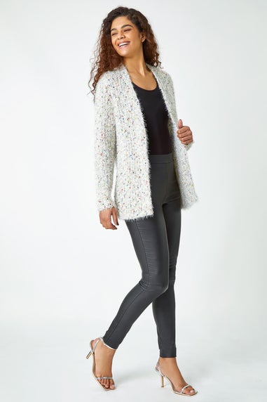 Roman Natural Fluffy Sparkle Cardigan