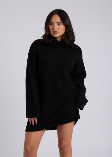 Urban Bliss Black Mini Roll Neck Dress