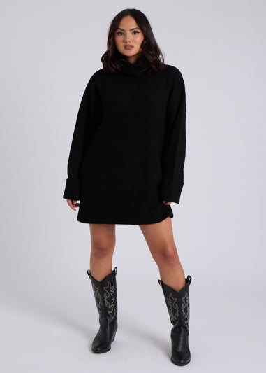 Urban Bliss Black Mini Roll Neck Dress