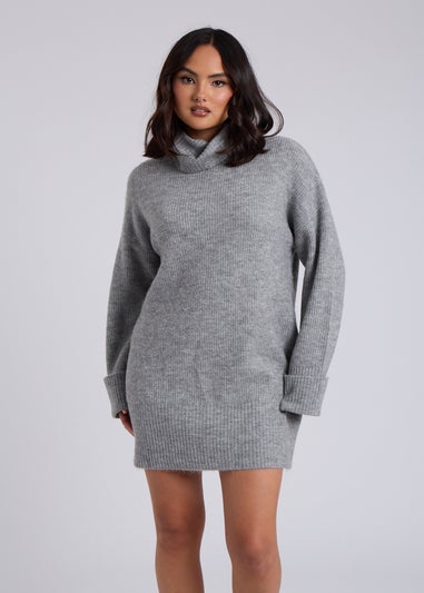 Urban Bliss Grey Mini Roll Neck Dress