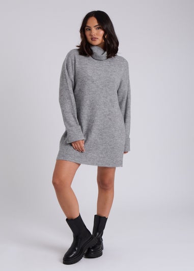 Urban Bliss Grey Mini Roll Neck Dress