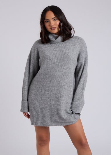 Urban Bliss Grey Mini Roll Neck Dress