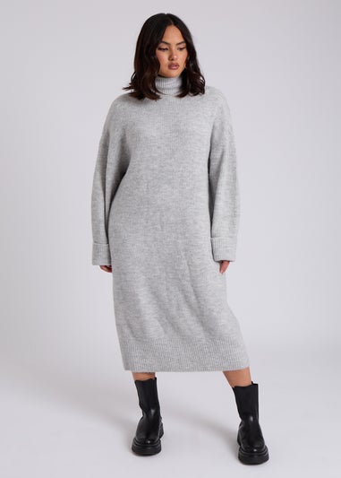 Urban Bliss Grey Midi Roll Neck Dress