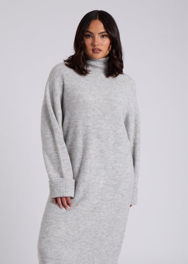 Urban Bliss Grey Midi Roll Neck Dress