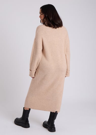 Urban Bliss Camel Midi Roll Neck Dress