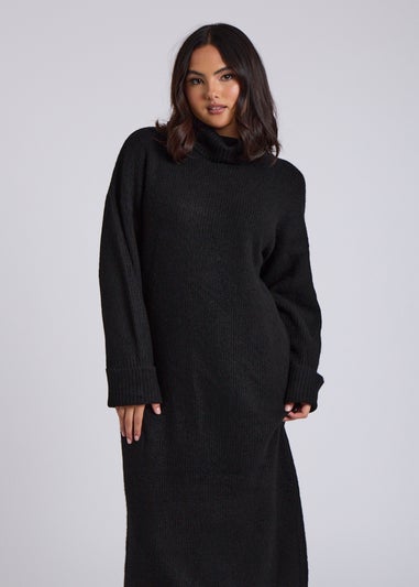 Urban Bliss Black Midi Roll Neck Dress