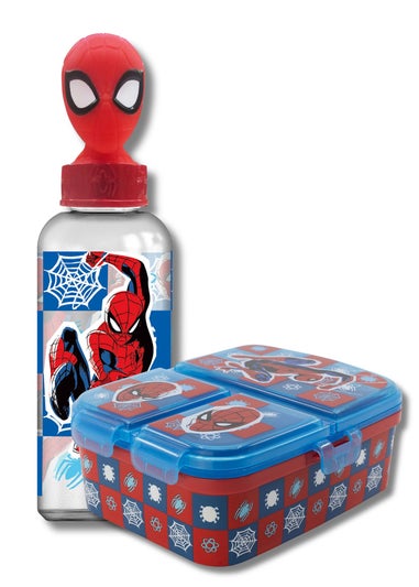 Spiderman Blue XL Lunch Box Set with 3D Bottle