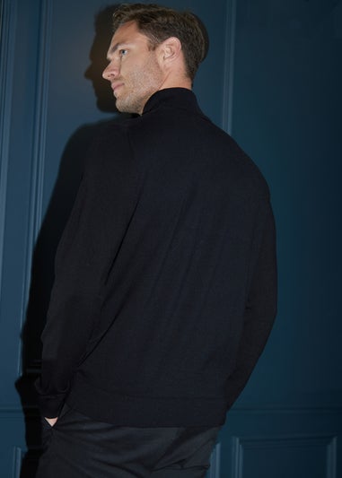 Threadbare Black Knitted Roll Neck Jumper