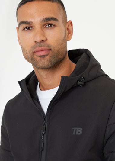 Threadbare Black Hooded Lightweight Zip Up Jacket