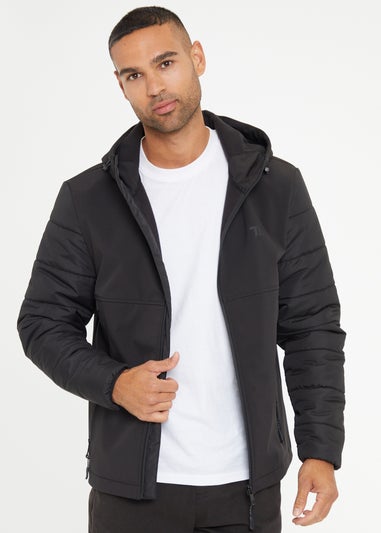 Threadbare Black Hooded Lightweight Zip Up Jacket