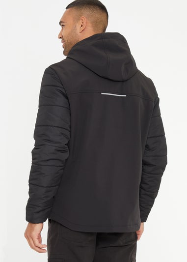 Threadbare Black Hooded Lightweight Zip Up Jacket