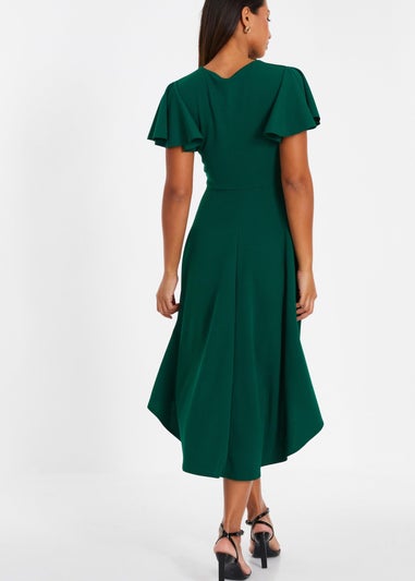 Quiz Green Buckle Detail Midi Dress