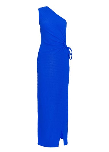 Quiz Blue One Shoulder Midaxi Dress