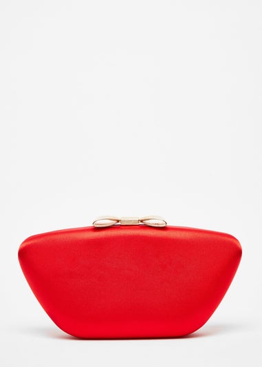 Quiz Red Satin Bow Box Bag