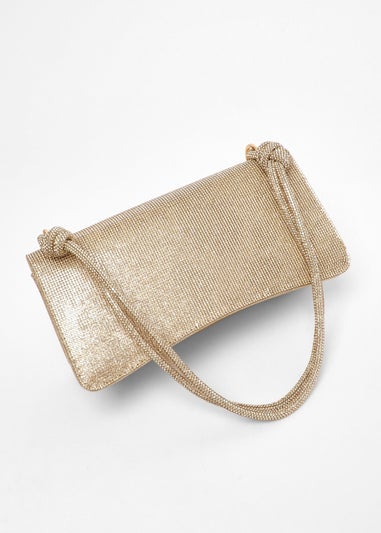 Quiz Gold Diamante Shoulder Bag