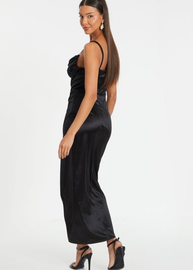 Quiz Black Cowl Neck Corset Dress