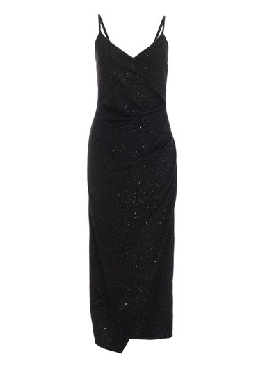 Quiz Black Glitter Midaxi Dress