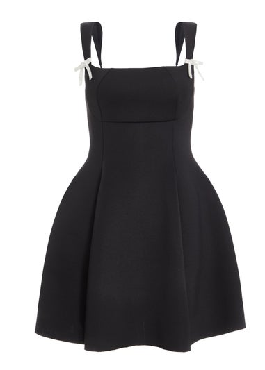 Quiz Black Bow Detail Mini Dress