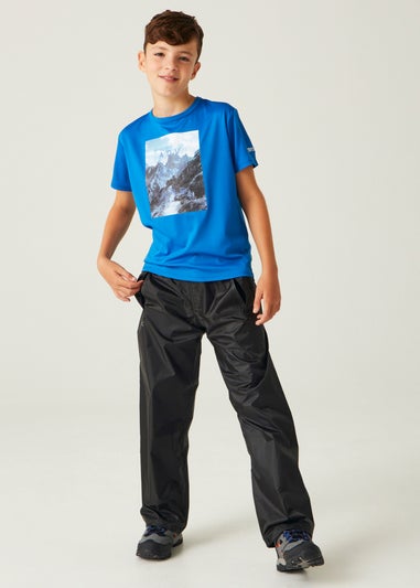 Regatta Black Kids Stormbreak Waterproof Hydrofort Overtrousers (3-16 Years)