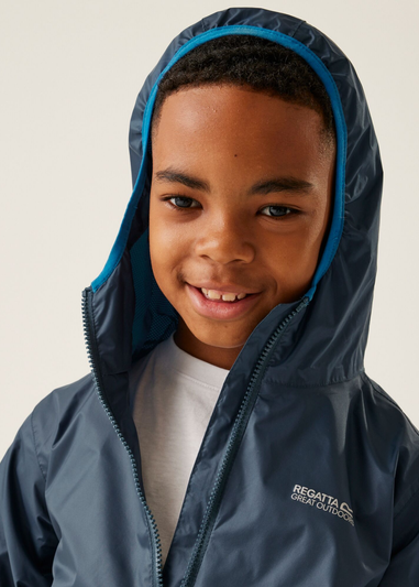 Regatta Moonlight Denim Kids' Lever II Waterproof Packaway Jacket