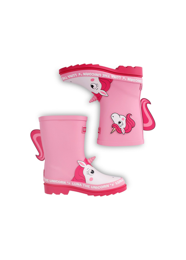 Regatta Luna the Unicorn Pink Kids' Mudplay II wellies